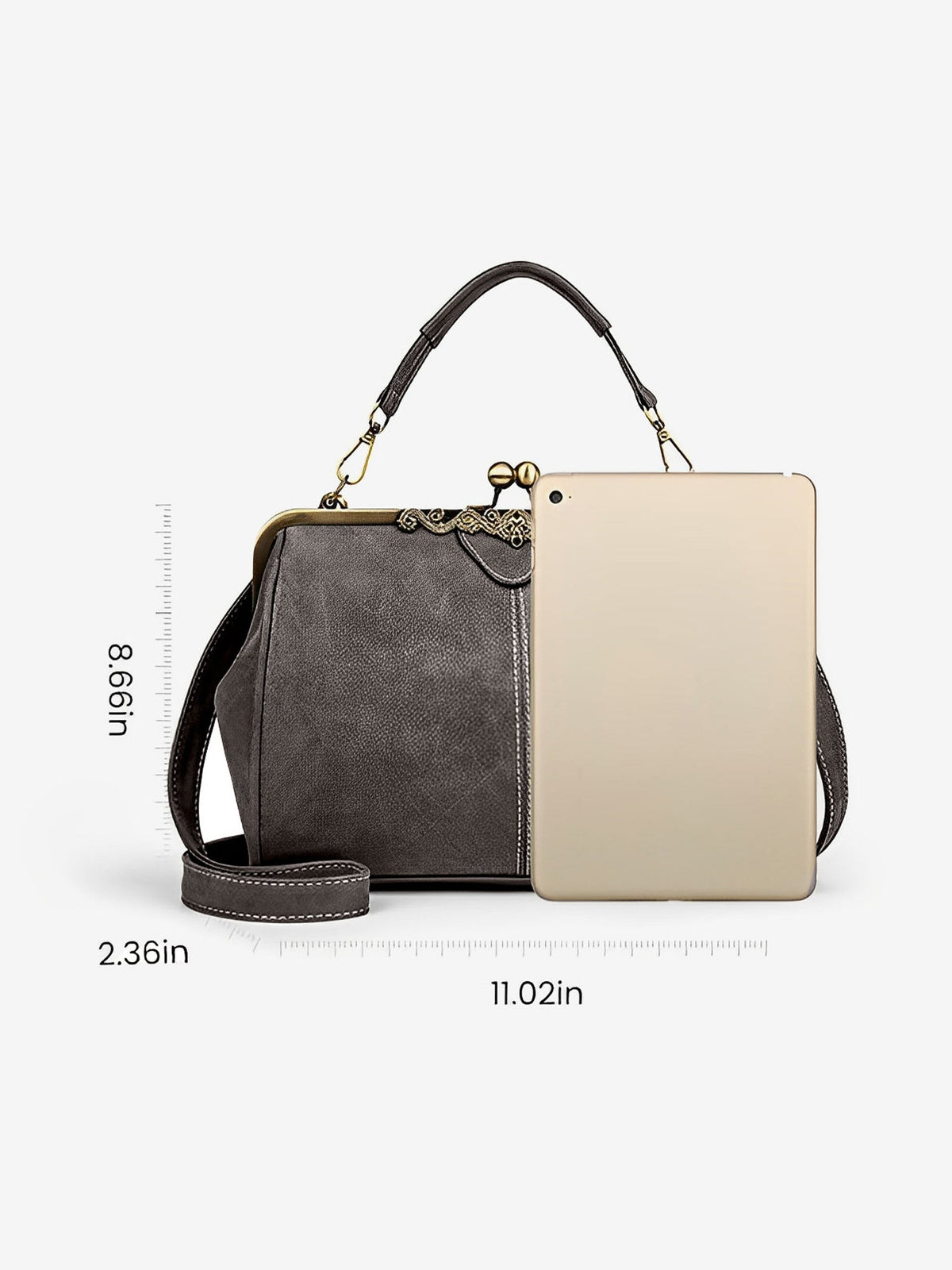 Faux Leather Handbag Crossbody Clasp Closure Bag