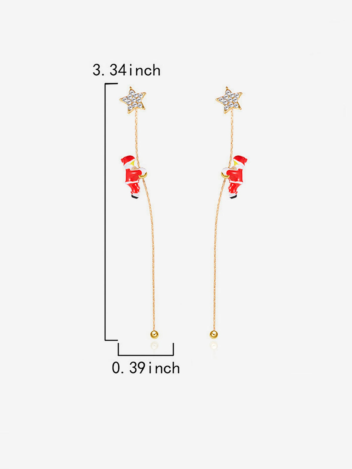 Climbing Santa Claus Asymmetrical Christmas Earrings