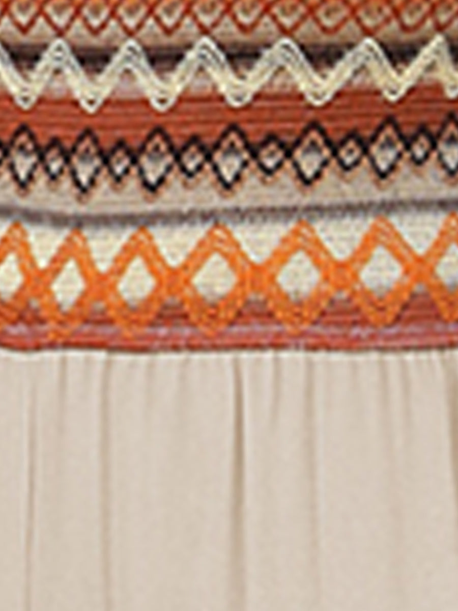 Vacation Bohemian Style Embroidered Colorblock Jumpsuits