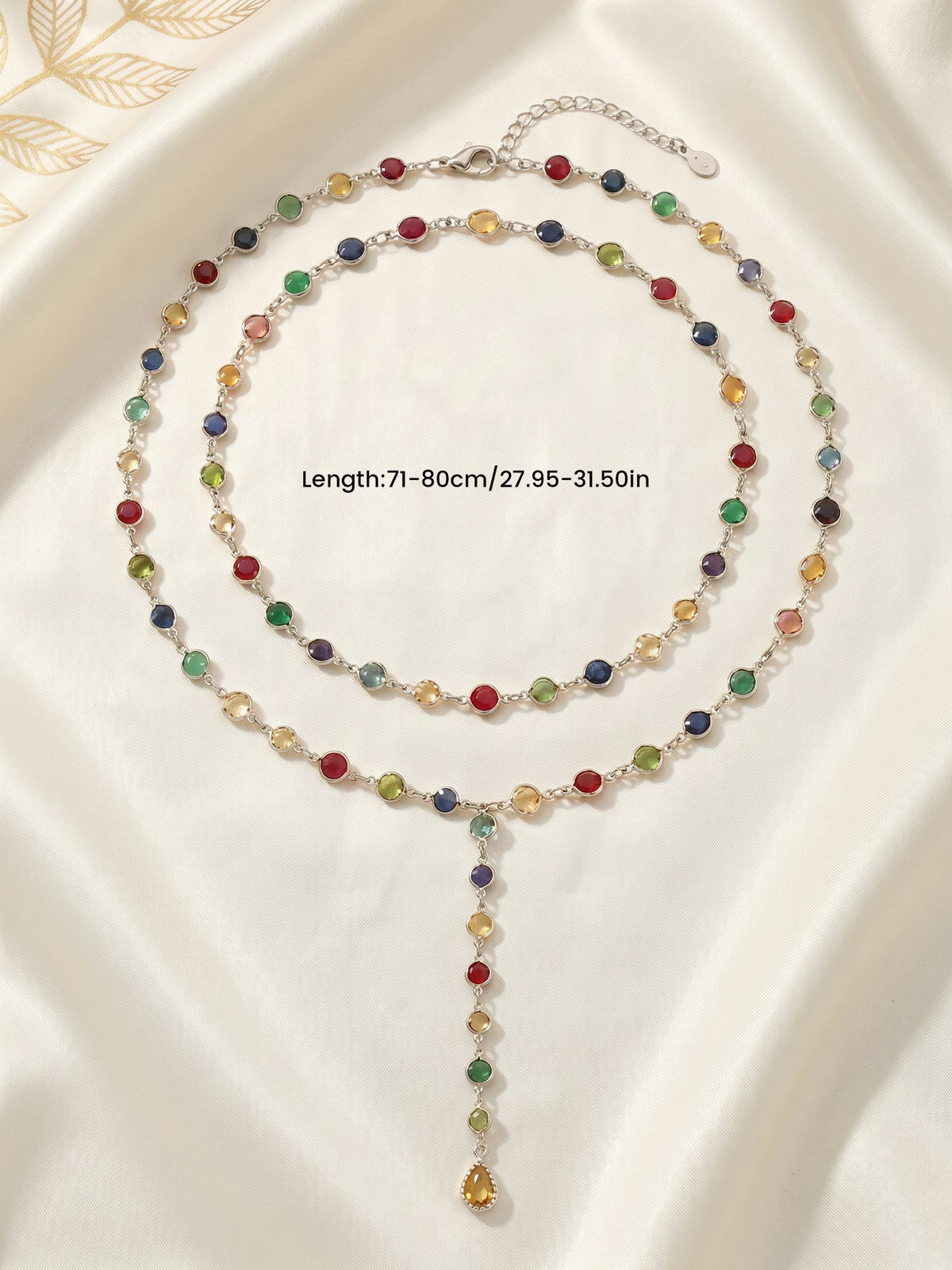 Colorful Rhinestones Multi-layered Long Y-shaped Necklace