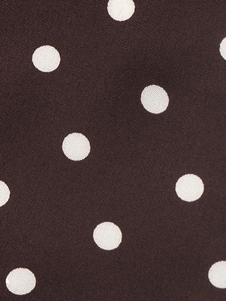 Square Neck Polka Dots Mesh Puff Sleeves Maxi Dress