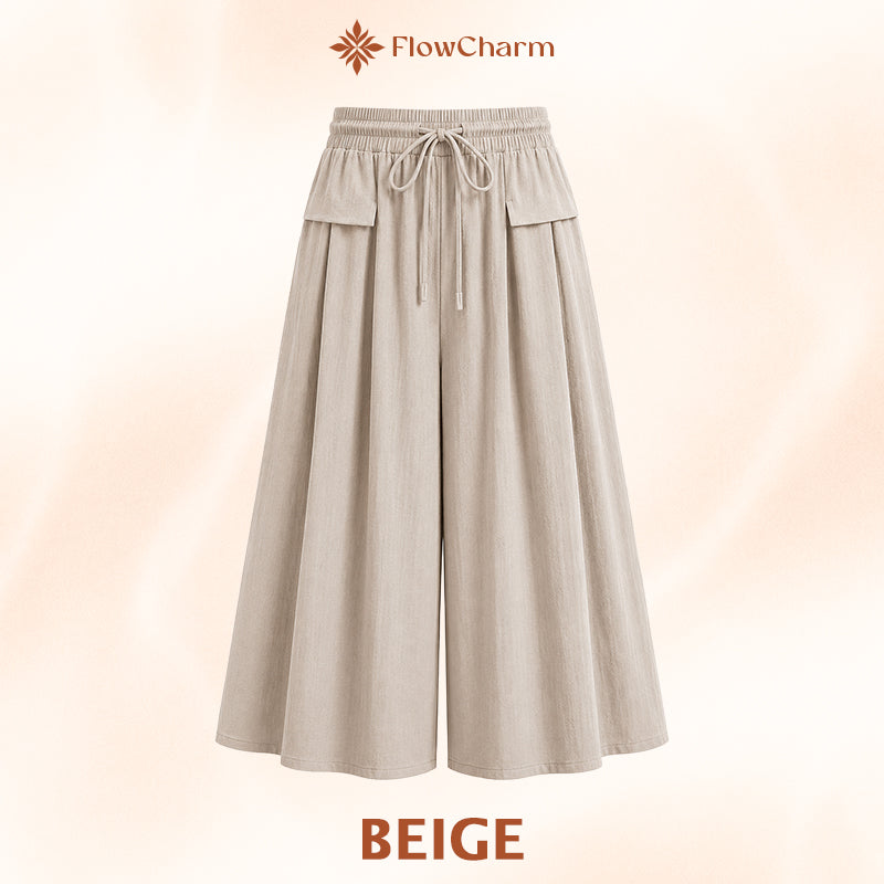 FlowCharm - Pull-On Capri Culottes for Women -BUY 2 FREE SHIPPING