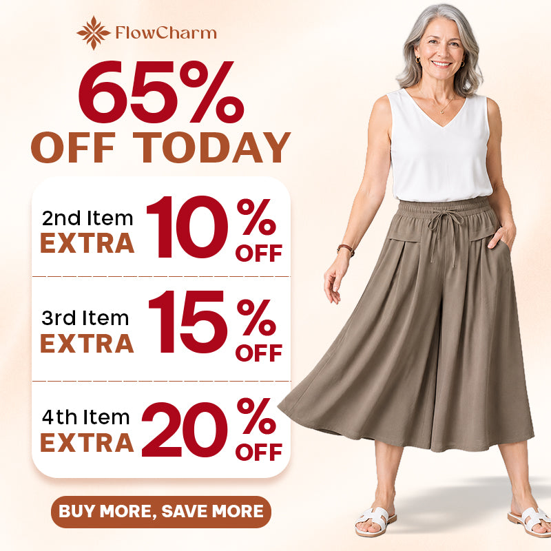 FlowCharm - Pull-On Capri Culottes for Women -BUY 2 FREE SHIPPING