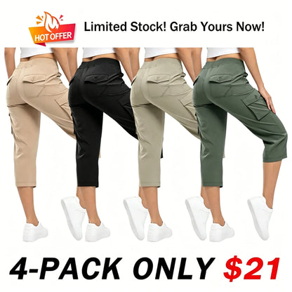 🔥Hot Summer Sale🔥Women’s Drawstring Capri Pants with Pockets for Casual Comfort Wear