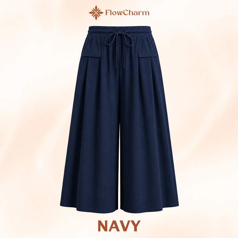 FlowCharm - Pull-On Capri Culottes for Women -BUY 2 FREE SHIPPING