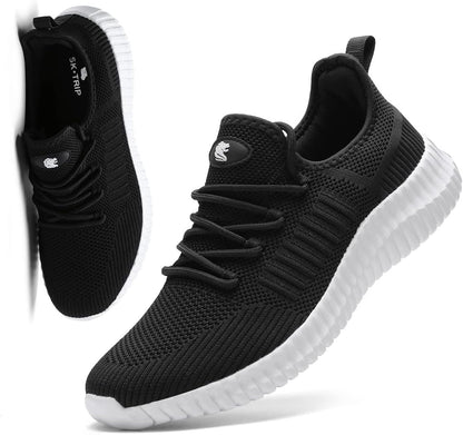 Women's Walking Shoes Lightweight Breathable Flying Woven Mesh Upper Casual Jogging Shoes Ladies Tennis Shoes Workout Footwear Non-Slip Gym Sneakers for Women