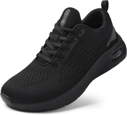 Womens Wide Orthopedic Walking Shoes with Cushioned Arch Support Lace-Up Running Sneakers