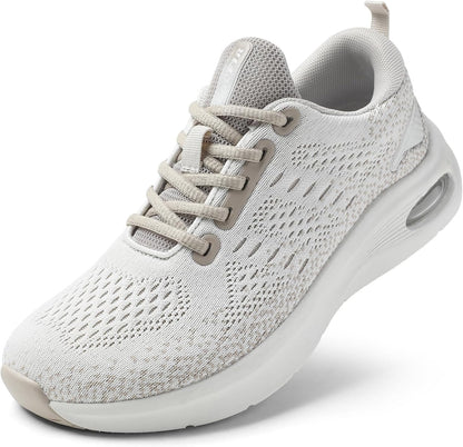 Womens Wide Orthopedic Walking Shoes with Cushioned Arch Support Lace-Up Running Sneakers