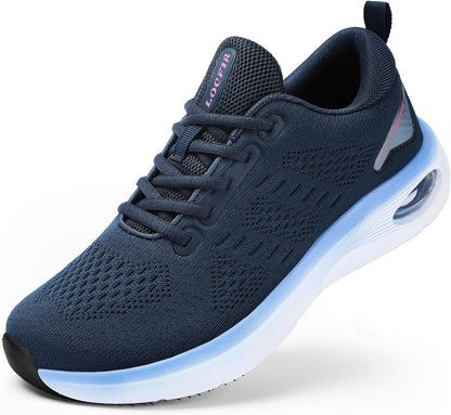Womens Wide Orthopedic Walking Shoes with Cushioned Arch Support Lace-Up Running Sneakers