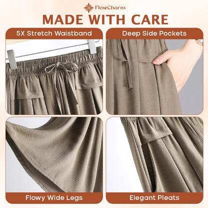 FlowCharm - Pull-On Capri Culottes for Women -BUY 2 FREE SHIPPING