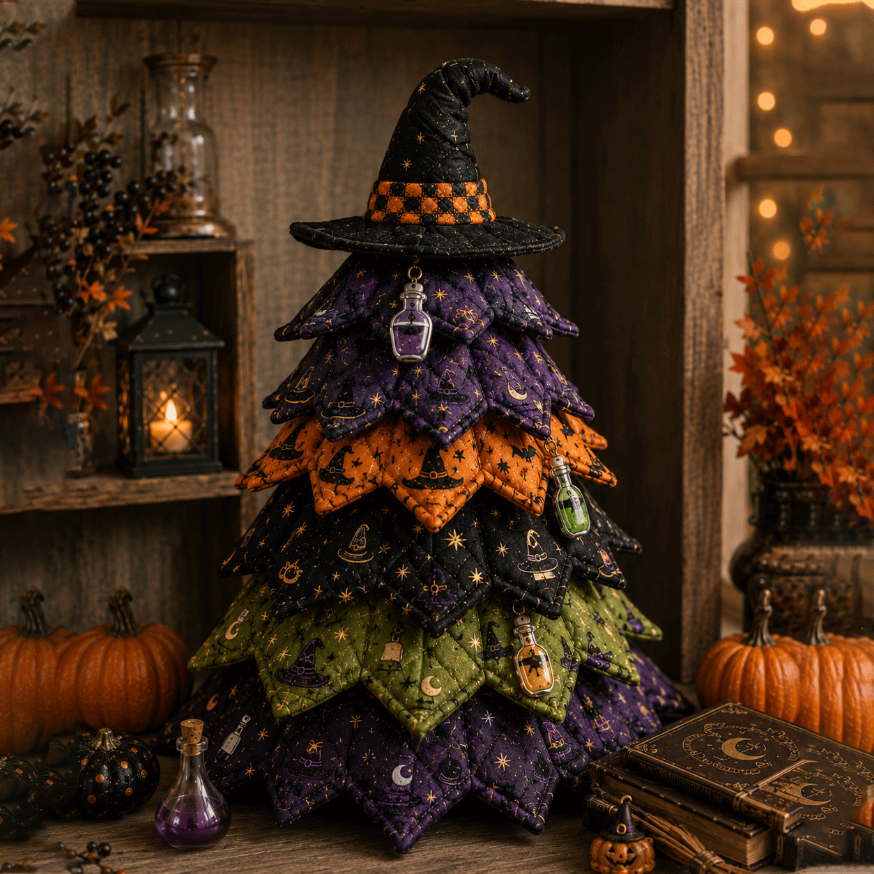 🔥Last Day 49% OFF - 🎃 DIY Halloween Quilted Fabric Tree Kit