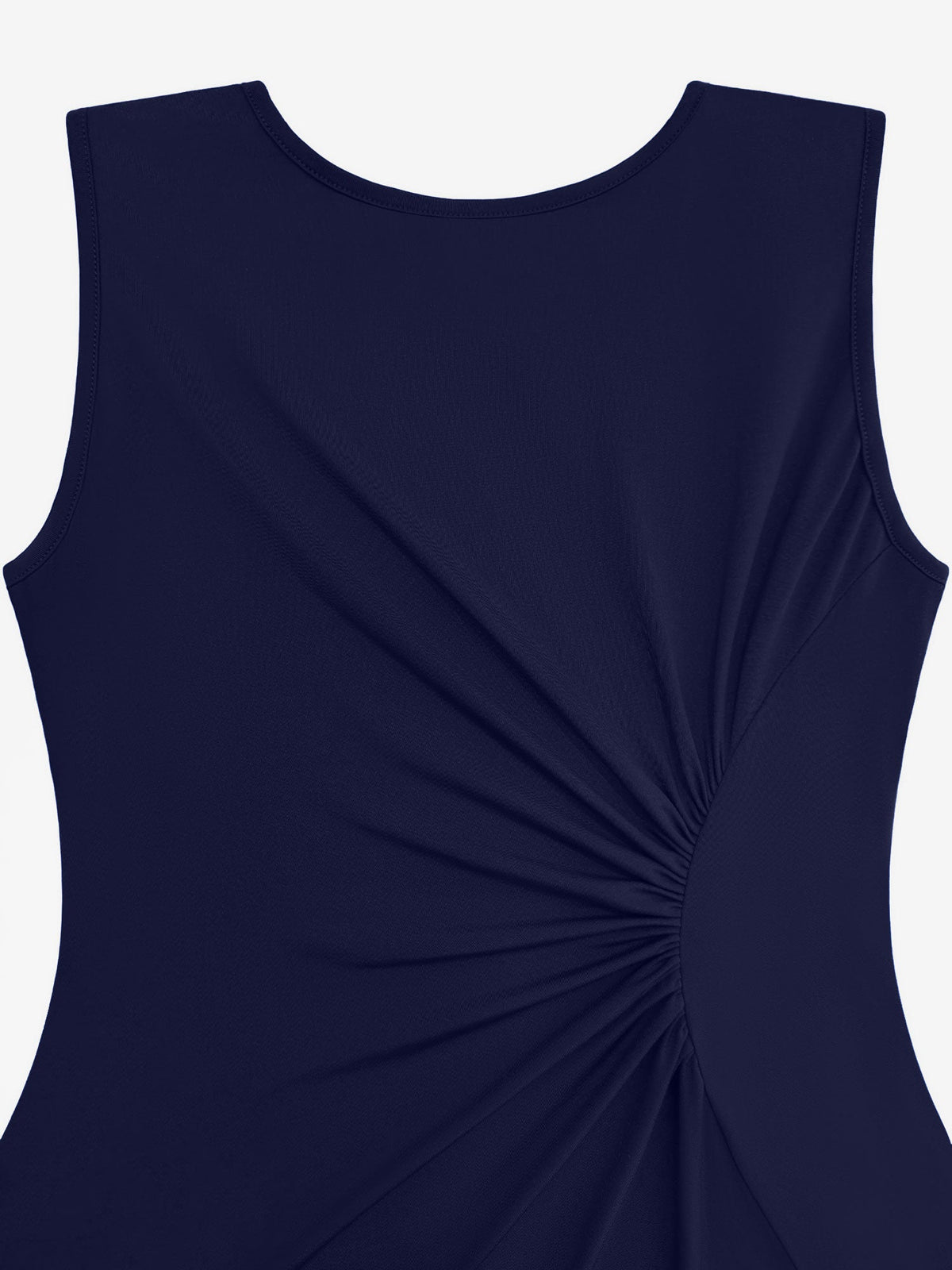 Sleeveless Ruched Irregular Hem Midi Dress