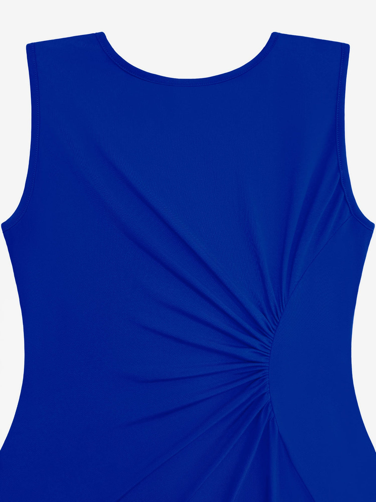 Sleeveless Ruched Irregular Hem Midi Dress