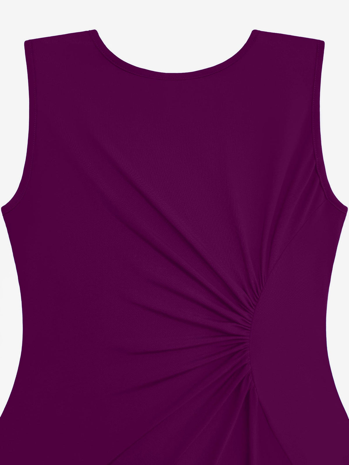 Sleeveless Ruched Irregular Hem Midi Dress