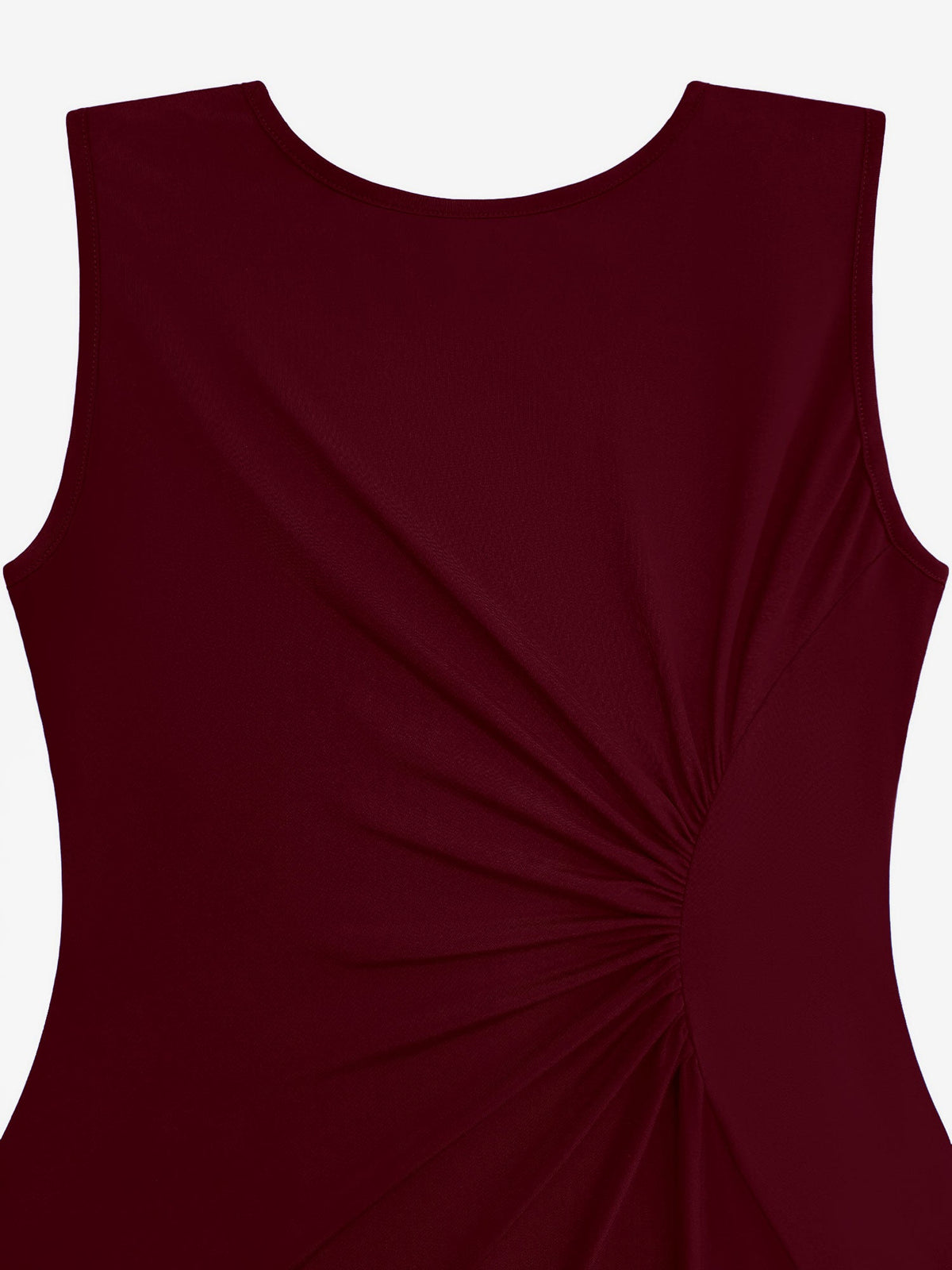 Sleeveless Ruched Irregular Hem Midi Dress