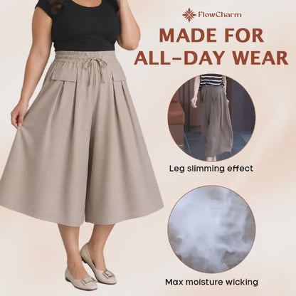 FlowCharm - Pull-On Capri Culottes for Women -BUY 2 FREE SHIPPING