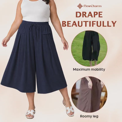 FlowCharm - Pull-On Capri Culottes for Women -BUY 2 FREE SHIPPING