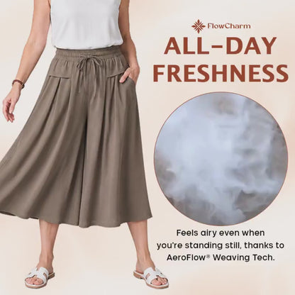 FlowCharm - Pull-On Capri Culottes for Women -BUY 2 FREE SHIPPING