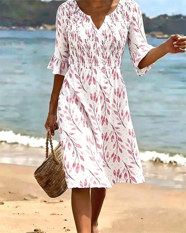 Half Sleeve Printed Dress