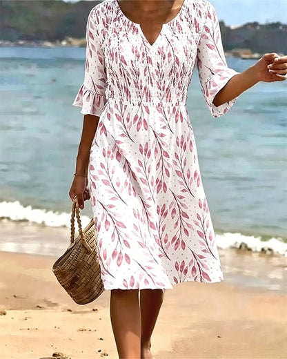Half Sleeve Printed Dress