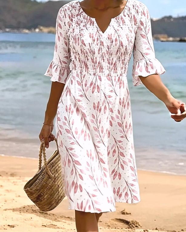 Half Sleeve Printed Dress