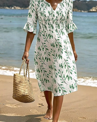 Half Sleeve Printed Dress