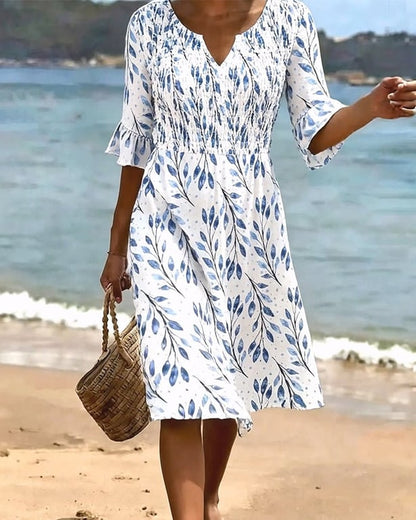 Half Sleeve Printed Dress