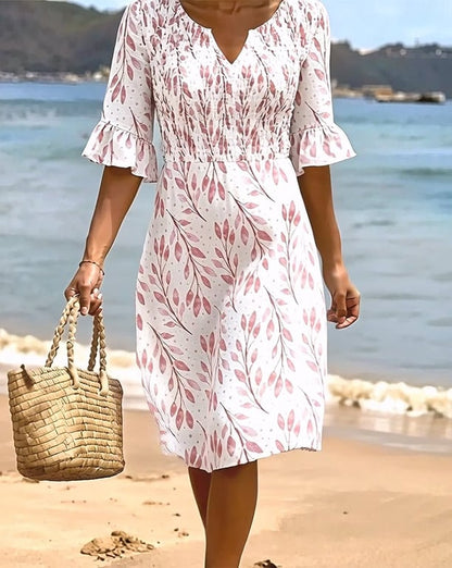 Half Sleeve Printed Dress