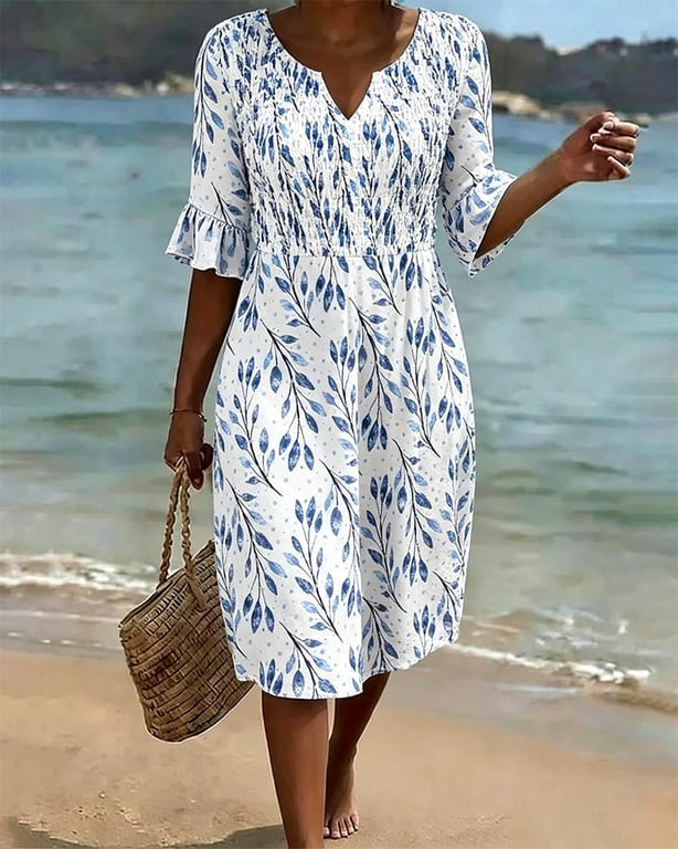 Half Sleeve Printed Dress