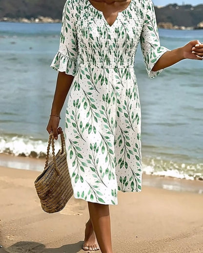 Half Sleeve Printed Dress