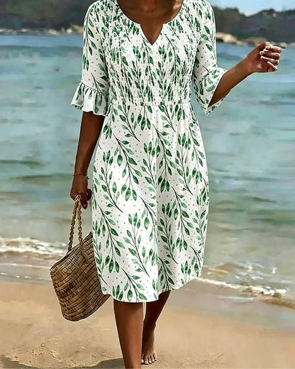 Half Sleeve Printed Dress