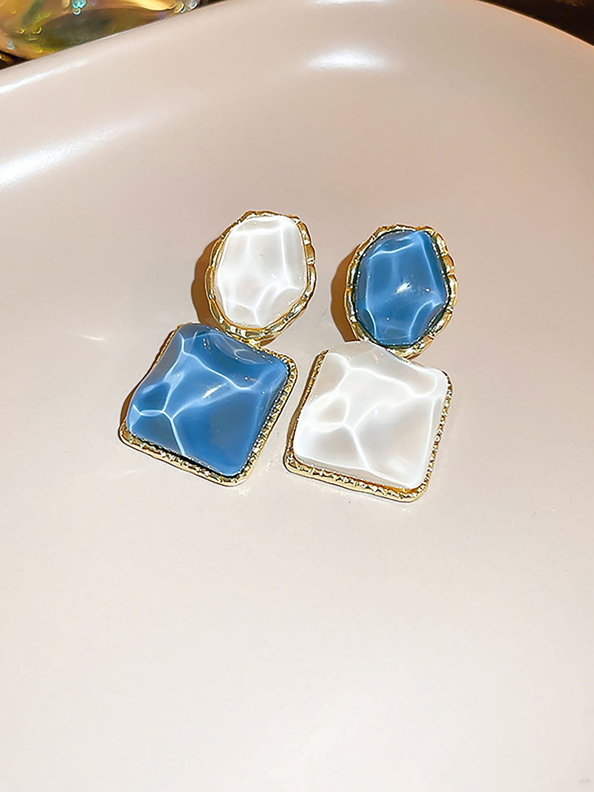 Irregular Square Oval Drops Sparkling Water Pattern Wedding Prom & Romantic Date Nights Earrings