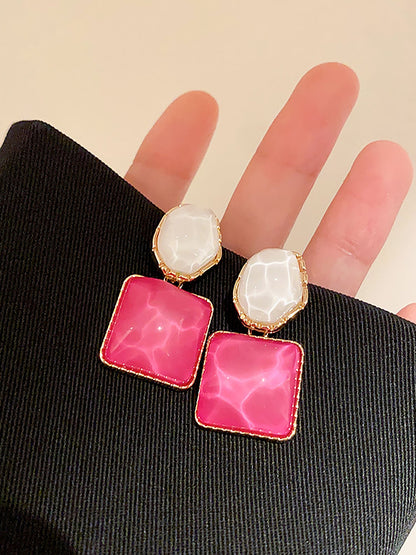 Irregular Square Oval Drops Sparkling Water Pattern Wedding Prom & Romantic Date Nights Earrings