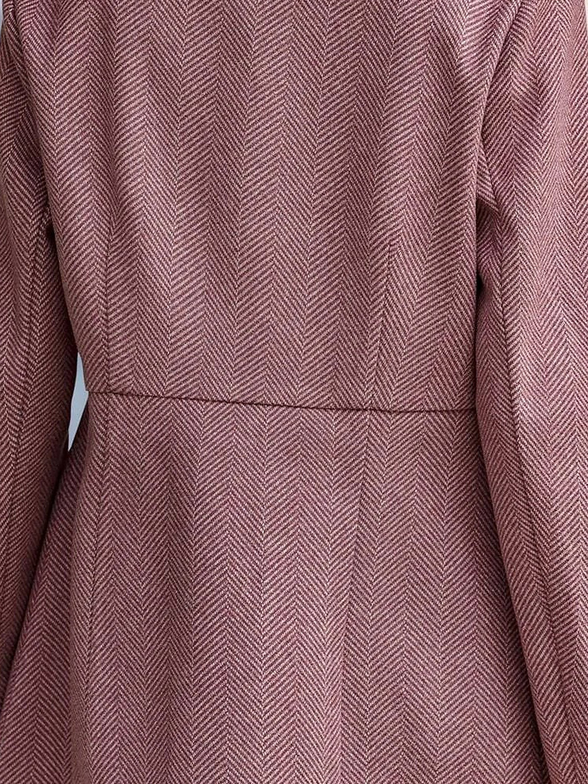 Tailored Premium Long Sleeves Work Office Business Herringbone Blazer