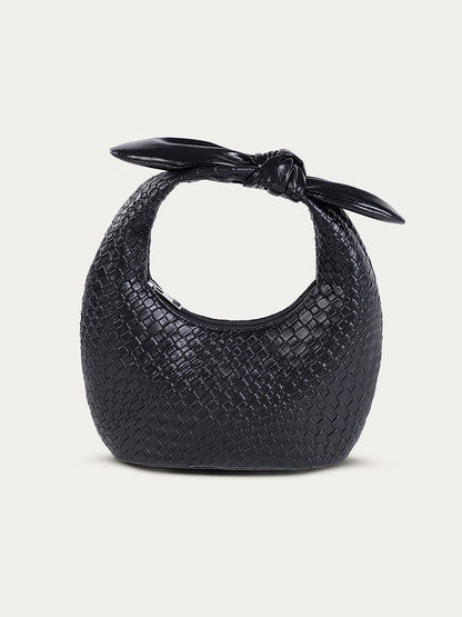 Faux Leather Crocodile Texture Twist Knot Clutch Bag