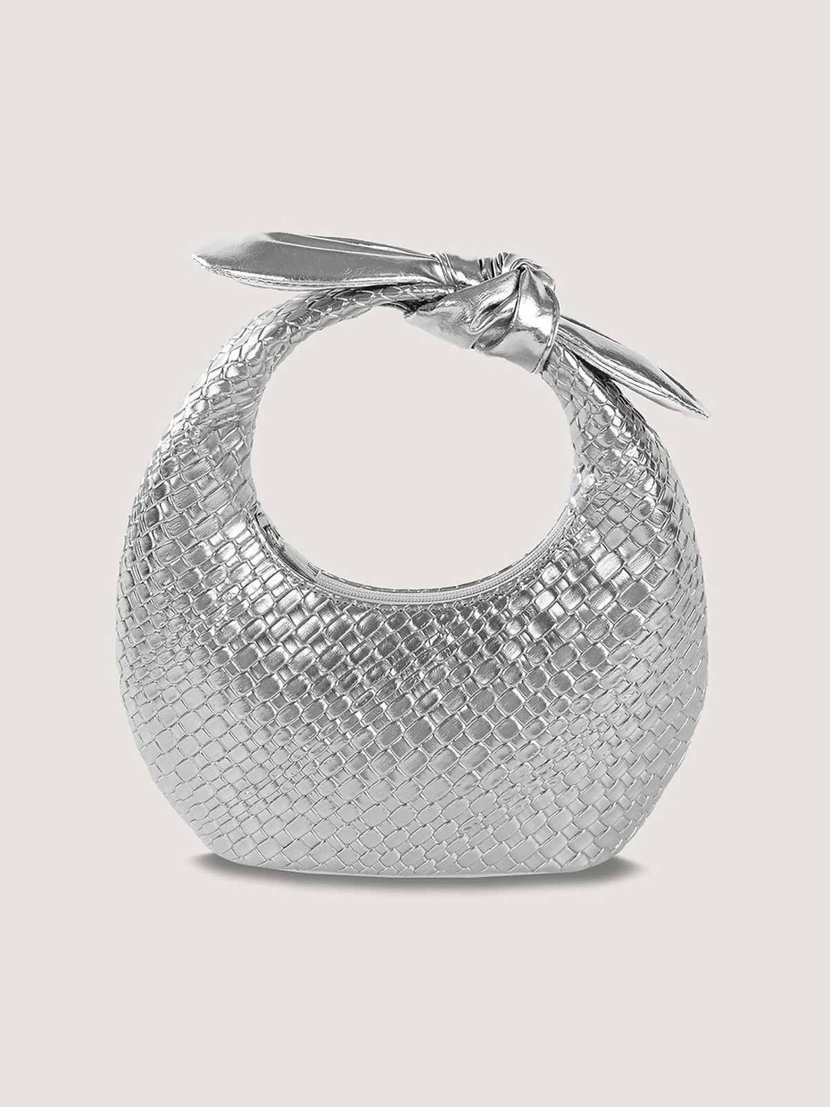 Faux Leather Crocodile Texture Twist Knot Clutch Bag