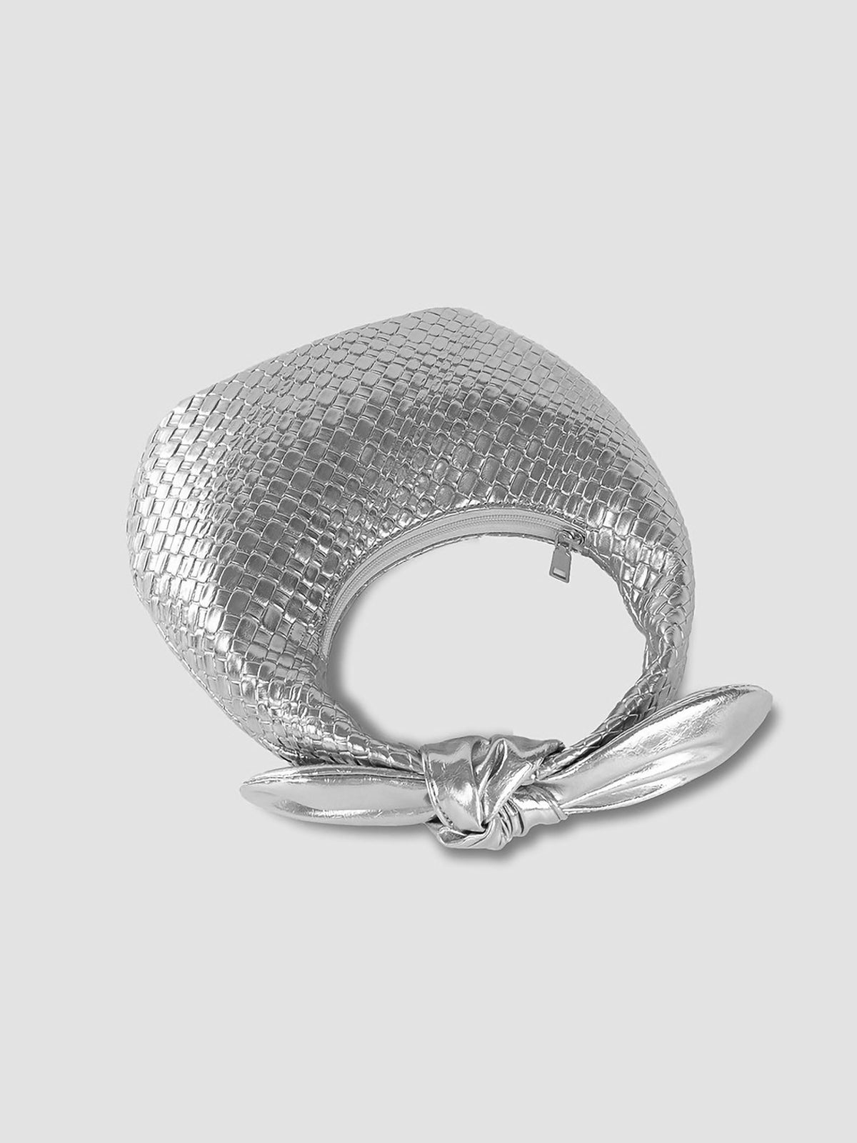 Faux Leather Crocodile Texture Twist Knot Clutch Bag
