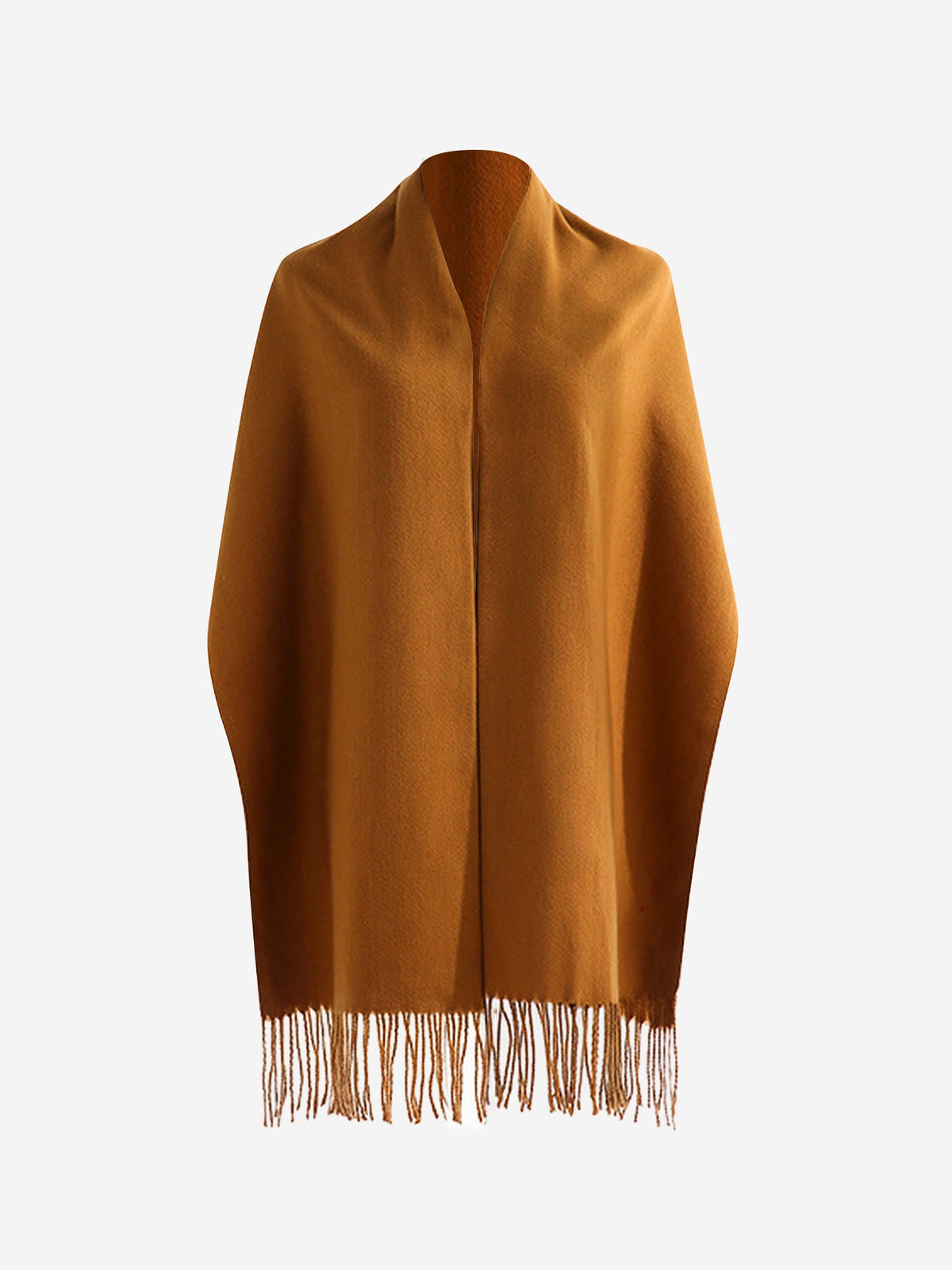 Solid Color Mid Length Winter Tassel Scarf
