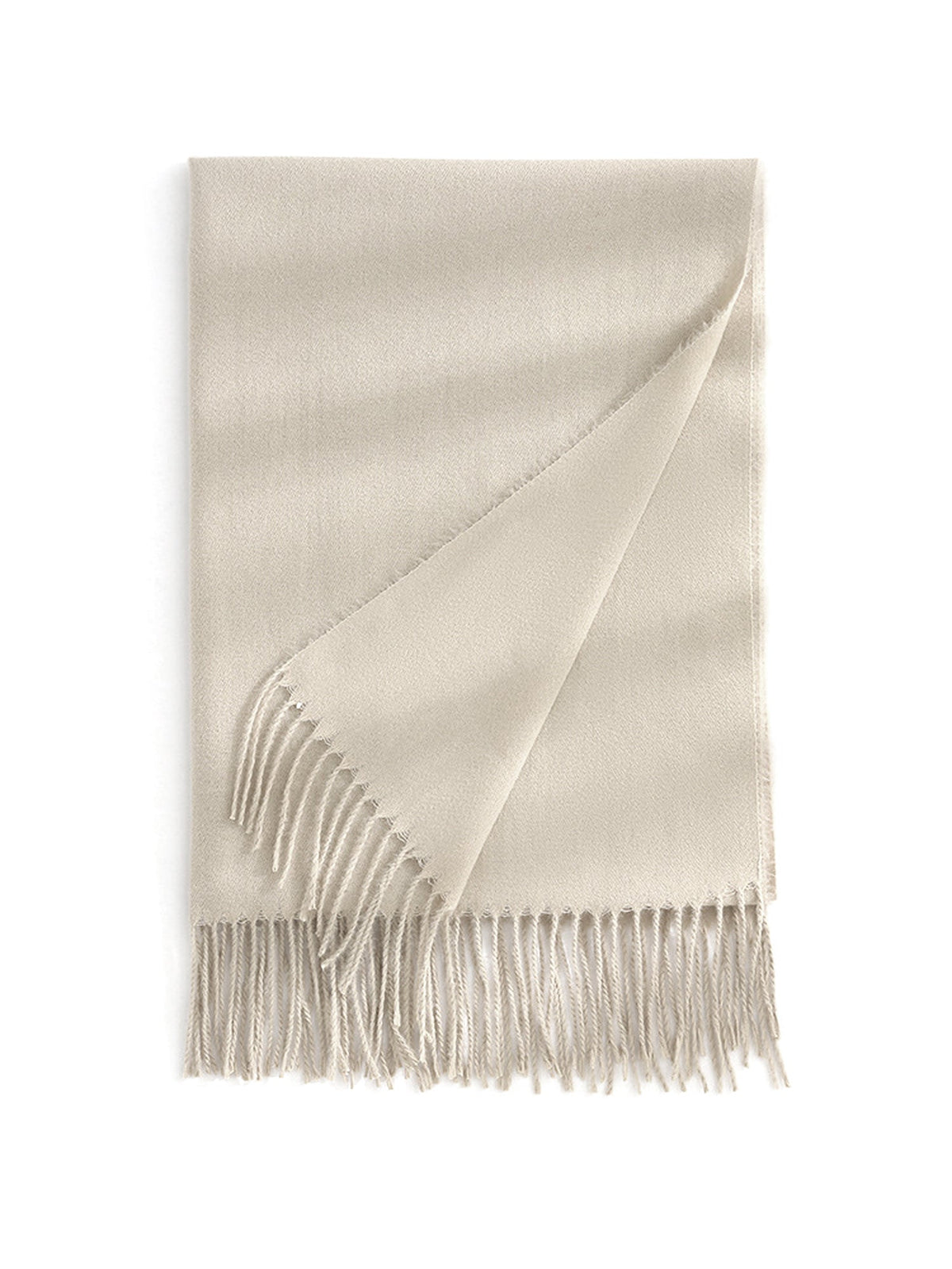 Solid Color Mid Length Winter Tassel Scarf