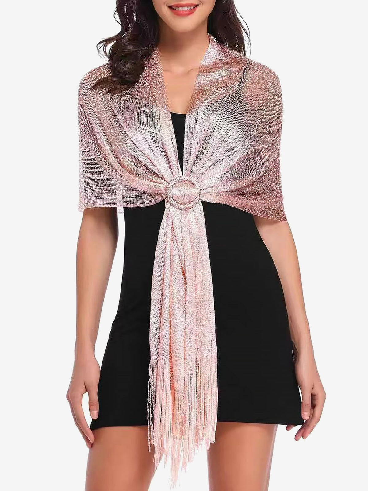See Through Solid Color Tassel Long Scarf