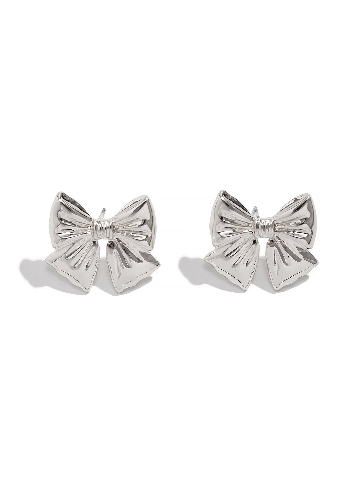 Alloy Faux Pearl Rhinestones Bow Shape Stud Earrings