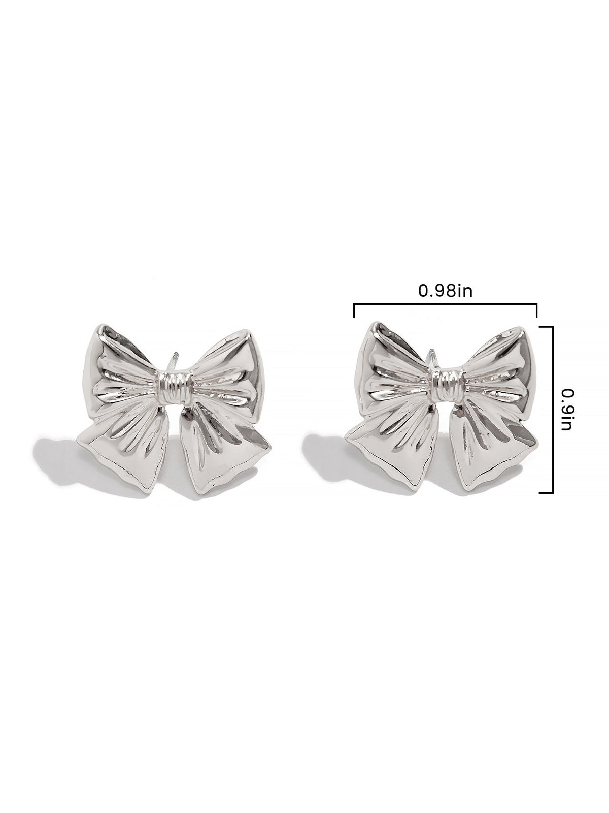 Alloy Faux Pearl Rhinestones Bow Shape Stud Earrings