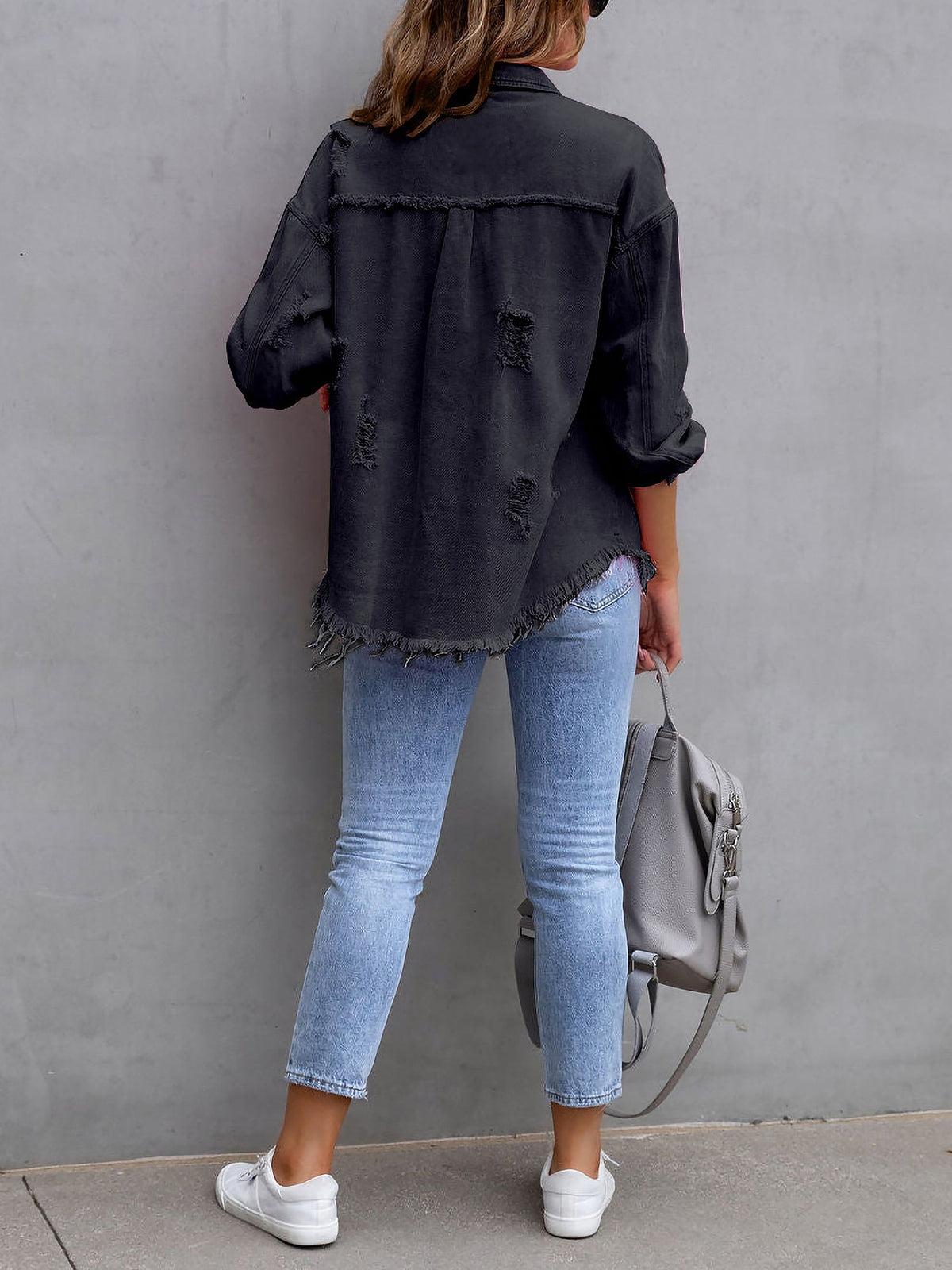 Long Sleeves Button Down Denim Jean Jacket