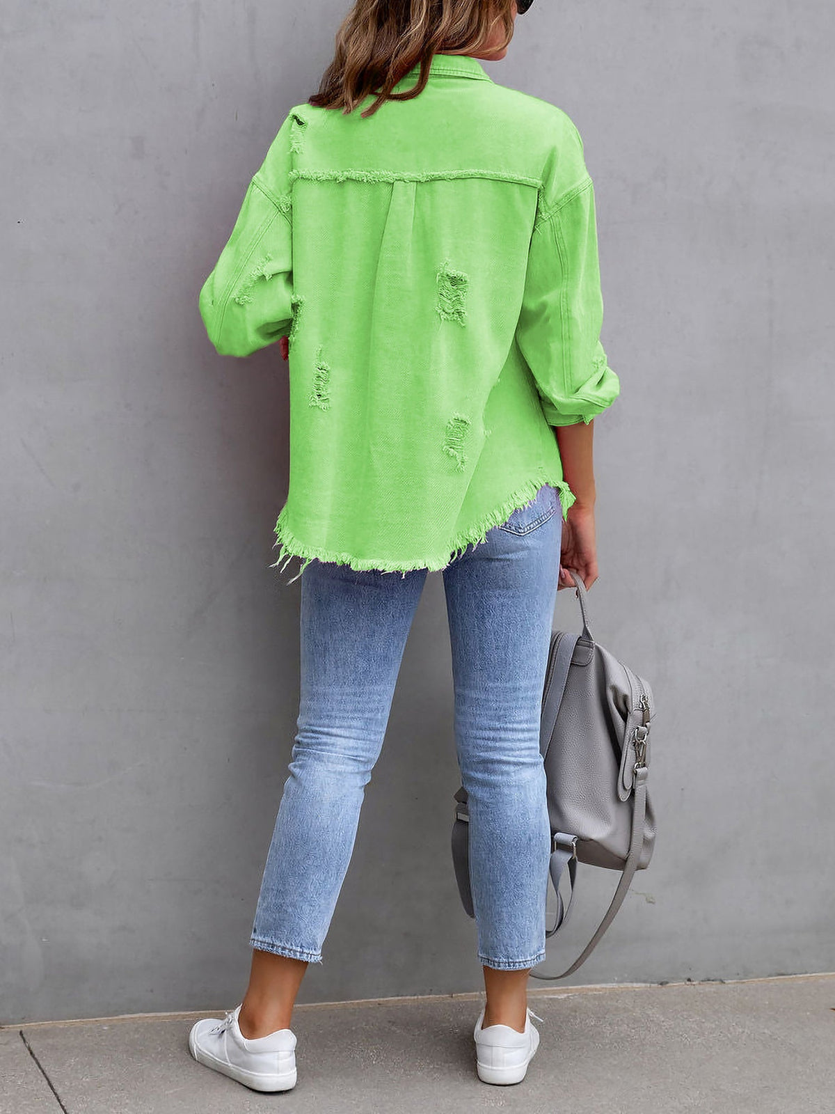 Long Sleeves Button Down Denim Jean Jacket