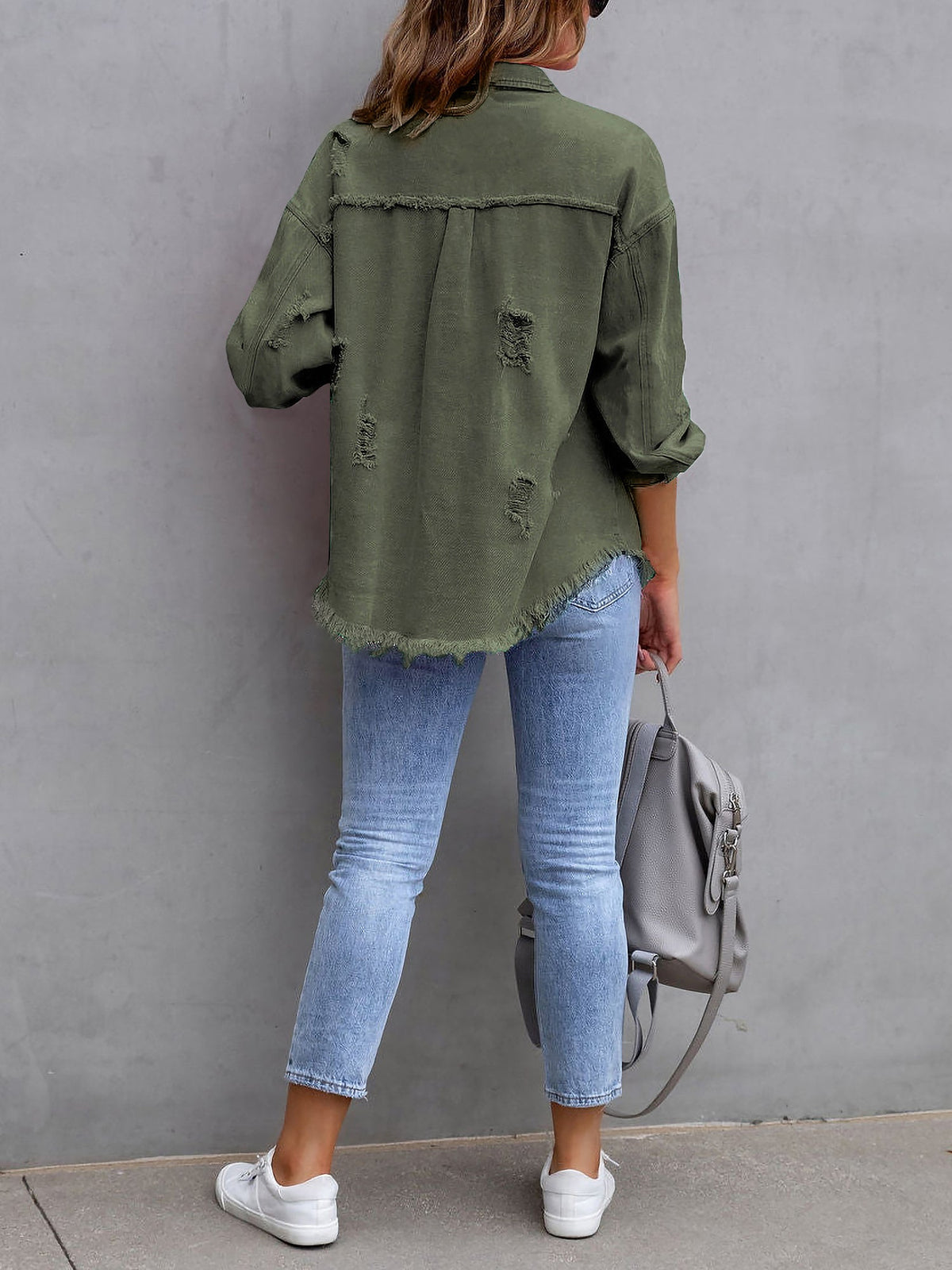 Long Sleeves Button Down Denim Jean Jacket