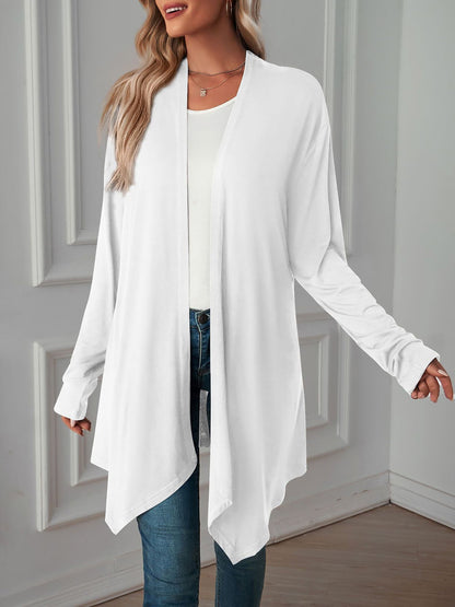 Solid Color Long Sleeve Open Front Cardigants