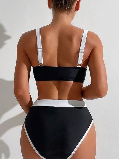 Colorblock Sleeveless Beach Bikini Swimsuit
