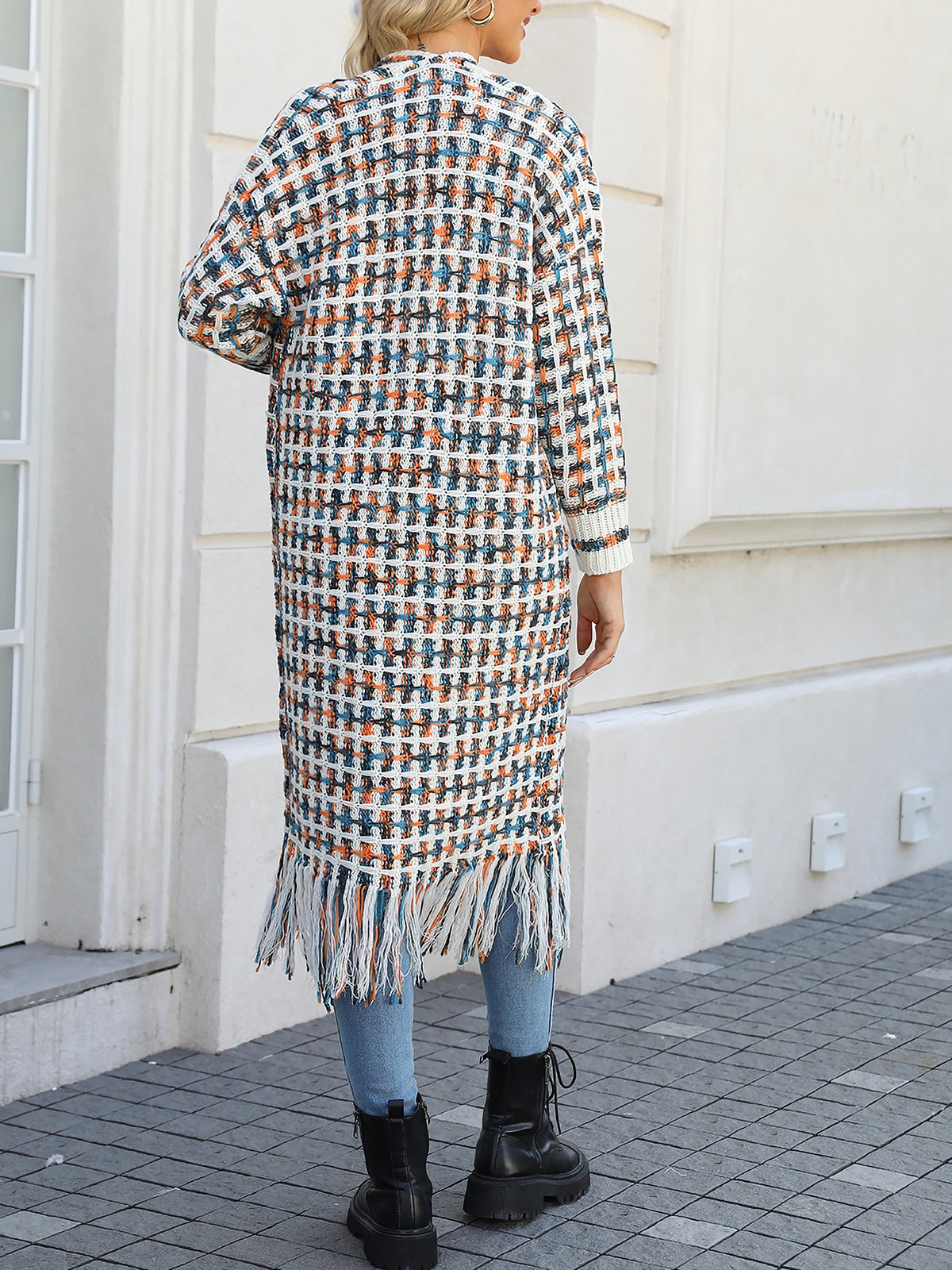 Boho-Chic Layering Knitted Tassel Mid-Length Open Front Cardigan Sweater