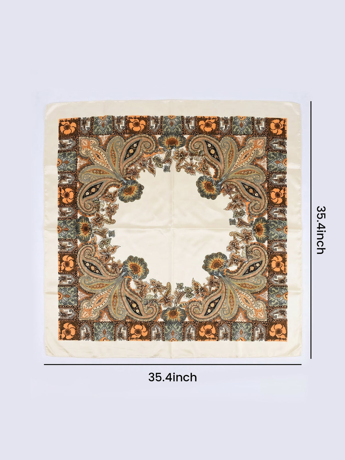 Boho Paisley Print Floral Large Square Scarf