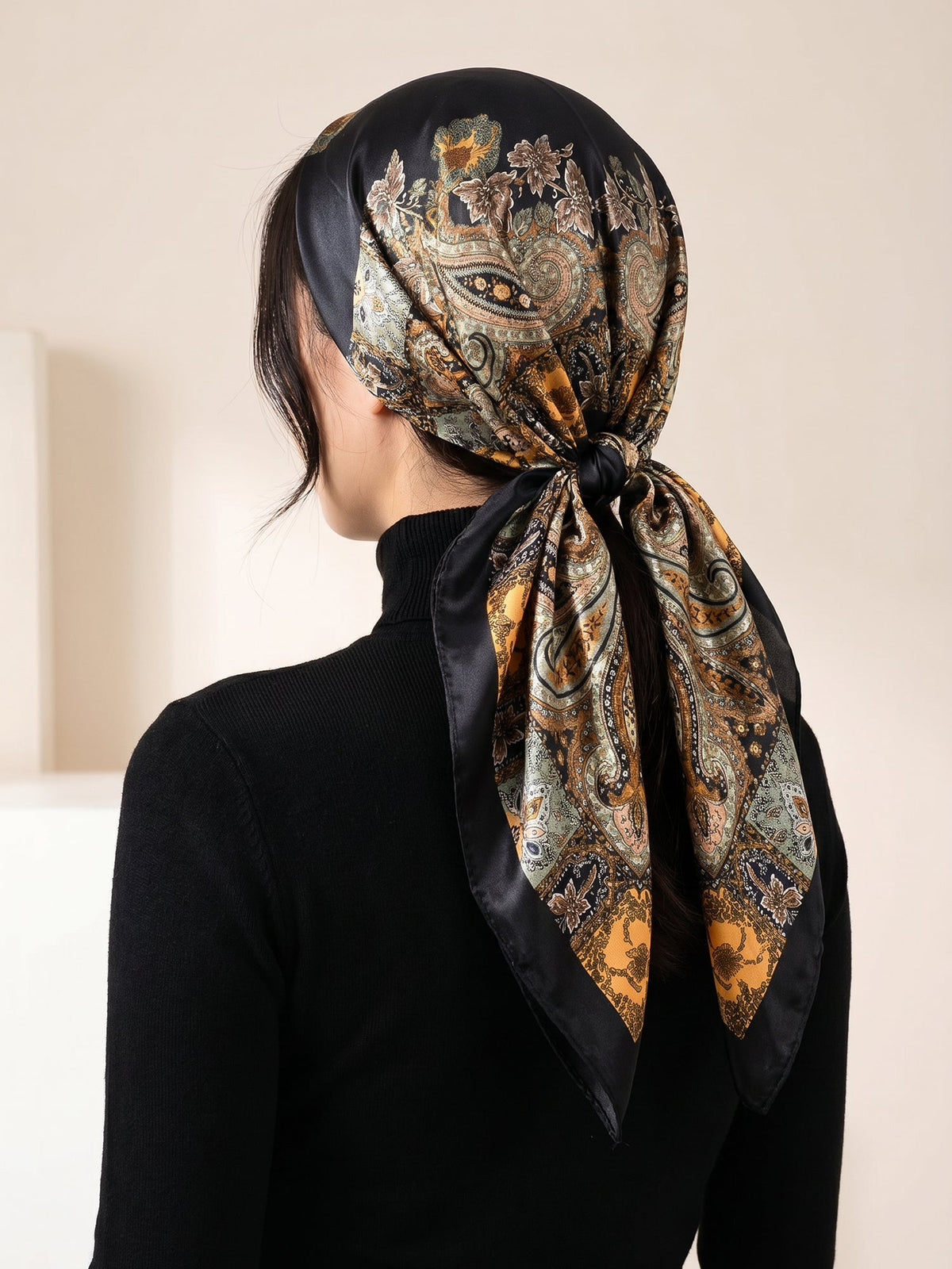 Boho Paisley Print Floral Large Square Scarf